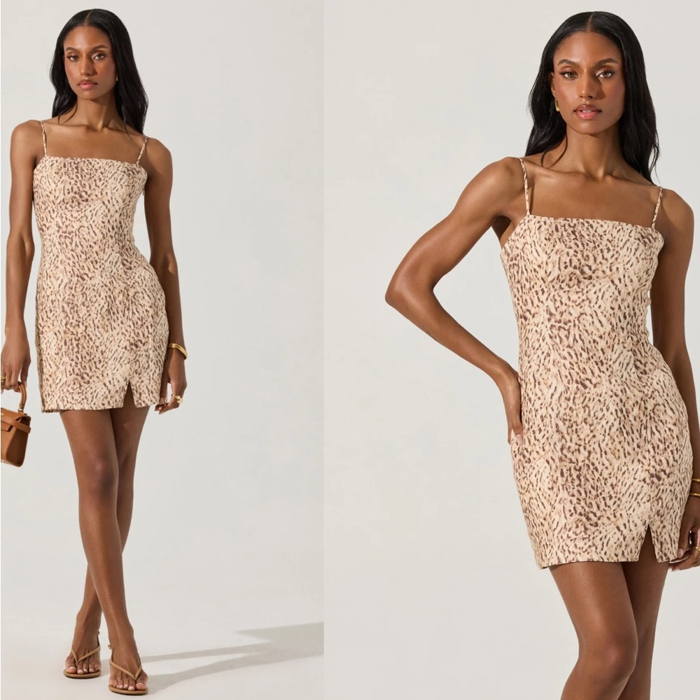 Never worn ASTR leopard print mini dress